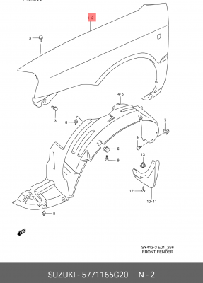 Крыло 57711-65G20 SUZUKI