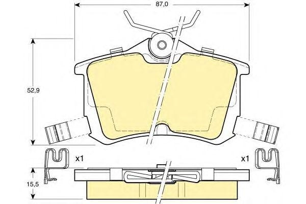Комплект тормозных колодок, диско 6131901 GIRLING