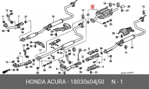 Глушитель выхлопных газов конечный 18030S04J50 HONDA