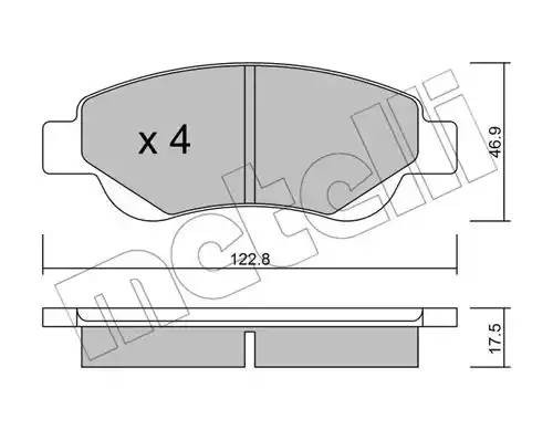 Комплект тормозных колодок, диско 22-0637-0 METELLI