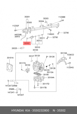 Прокладка корпуса топливной форсунки 3530232800 HYUNDAI KIA