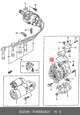 Генератор 31400-60A21 SUZUKI