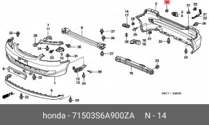 Заглушка бампера 71503S6A900ZA HONDA