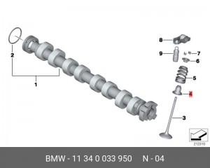 Колпачки маслосъёмные (комплект) 11 34 0 033 950 BMW