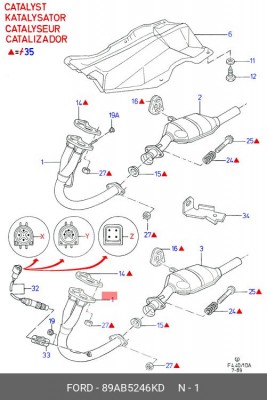 Труба приемная 89AB5246KD FORD