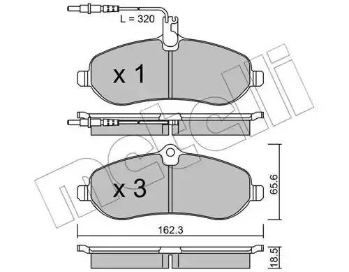 Комплект тормозных колодок, диско 22-0707-0 METELLI