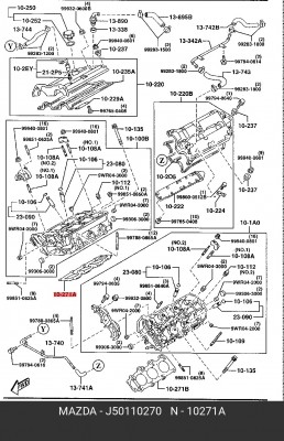Прокладка ГБЦ J50110270 MAZDA
