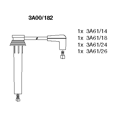 Ккомплект проводов зажигания 3A00182 BREMI