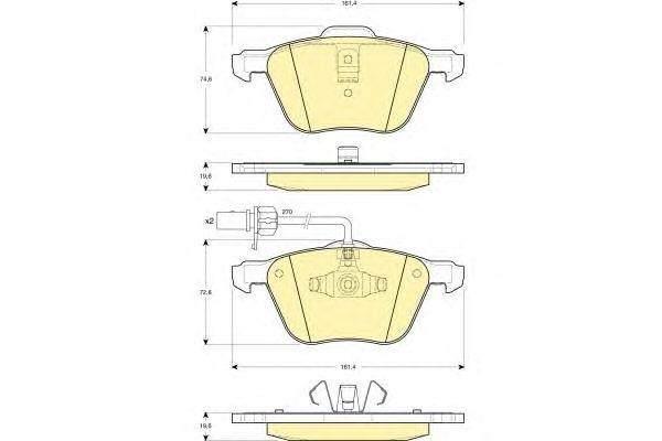 Комплект тормозных колодок, диско 6114602 GIRLING