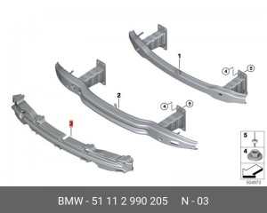 Абсорбер бампера 51 11 2 990 205 BMW