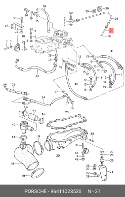 Клапанная форсунка 96411023520 PORSCHE
