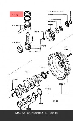 Кольца поршневые 8569-23-130A MAZDA