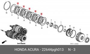 Диск фрикционный АКПП 22644PGH013 HONDA