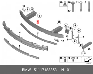 Усилитель бампера 51 11 7 183 853 BMW