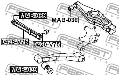 Рычаг подвески 0420-V75 FEBEST
