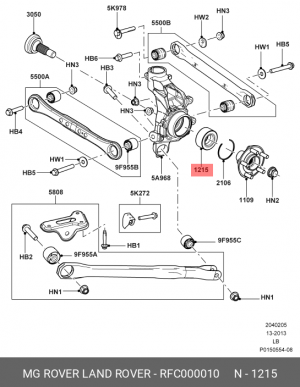 Комплект подшипника ступицы колеса RFC000010 LAND ROVER