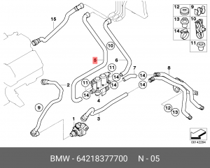 Патрубок системы охлаждения ДВС 64 21 8 377 700 BMW