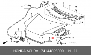 Отбойник капота 74144SR3000 HONDA