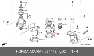 Пружина ходовой части 52441SJHG02 HONDA
