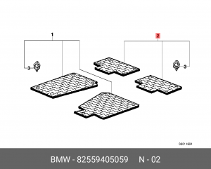 Коврики салона (комплект) 82 55 9 405 059 BMW