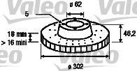 Тормозной диск 186686 VALEO PHC
