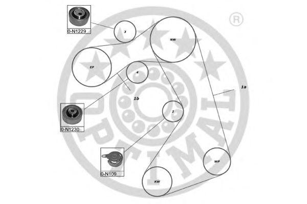 Комплект ремня ГРМ SK-1539 OPTIMAL