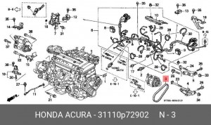 Поликлиновой ремень 31110-P72-902 HONDA