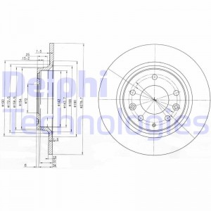 Тормозной диск BG3875 DELPHI