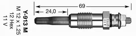 Свеча накаливания 3965 NGK NTK