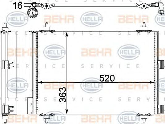 Конденсатор, кондиционер 8FC 351 303-371 HELLA