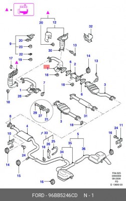 Труба системы выпуска ОГ 96BB-5246-CD FORD