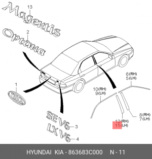Деталь 863683C000 HYUNDAI KIA