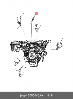 Свеча накаливания 5080 046AA CHRYSLER