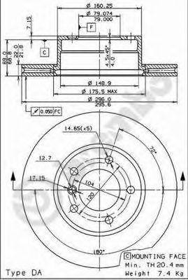 Тормозной диск 09.6924.14 BREMBO