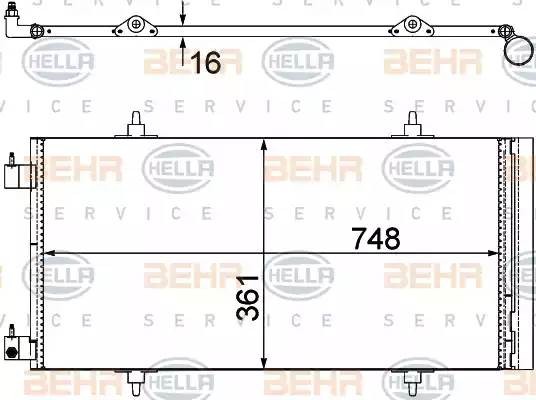 Конденсатор, кондиционер 8FC 351 303-651 HELLA