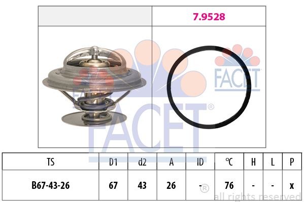 Термостат, охлаждающая жидкость 78461S FACET