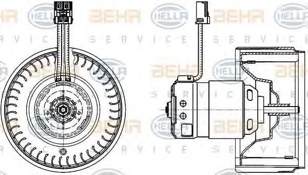 Электродвигатель, вентиляция салона 8EW009159631 HELLA