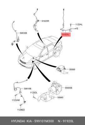 Датчик ABS 599101M300 HYUNDAI KIA