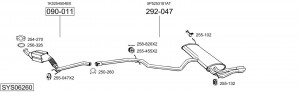 Средний глушитель выхлопных газов 281827 BOSAL