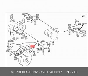 Датчик, частота вращения колеса A 201 540 08 17 MERCEDES BENZ