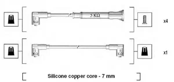 Ккомплект проводов зажигания 941075060548 MAGNETI MARELLI