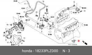 Прокладка, выпускной трубопровод 18233PLZD00 HONDA