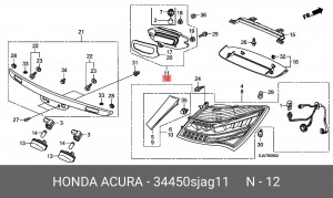 Фара противотуманная 34450SJAG11 HONDA
