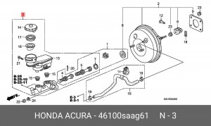 Ремкомплект, главный тормозной цилиндр 46100SAAG61 HONDA