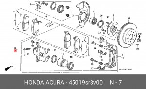 Тормозной суппорт 45019SR3V00 HONDA