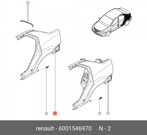 Крыло переднее 6001546970 RENAULT