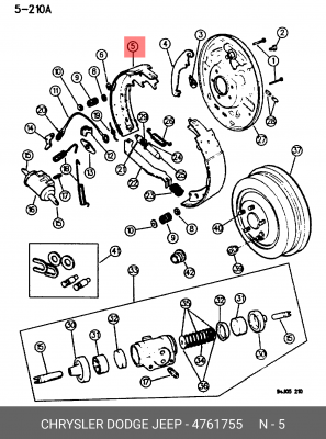 Комплект тормозных колодок 4761755 CHRYSLER