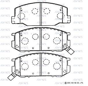 Колодки тормозные дисковые A1N092 ADVICS