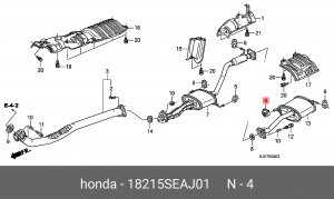 Кронштейн, глушитель 18215SEAJ01 HONDA