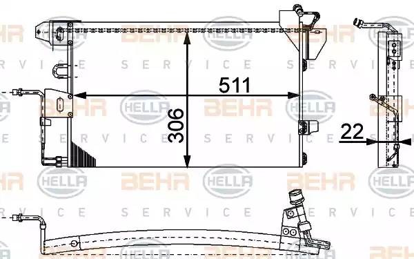 Конденсатор, кондиционер 8FC351317311 HELLA